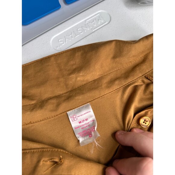 Ruched Button-Down Tunic Shirt Collar Medium NO BOUNDARIES 3/4 Sleeves Brown Y2K - Picture 2 of 8